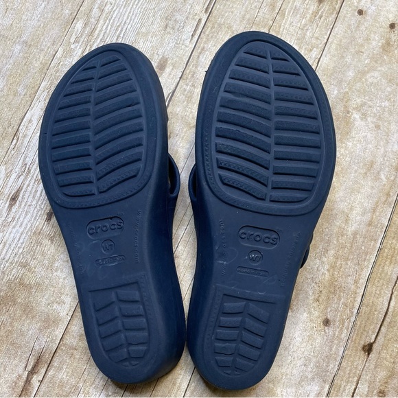 Crocs Women’s Blue Patricia Wedge Sandal Strappy Shoes - Picture 5 of 10